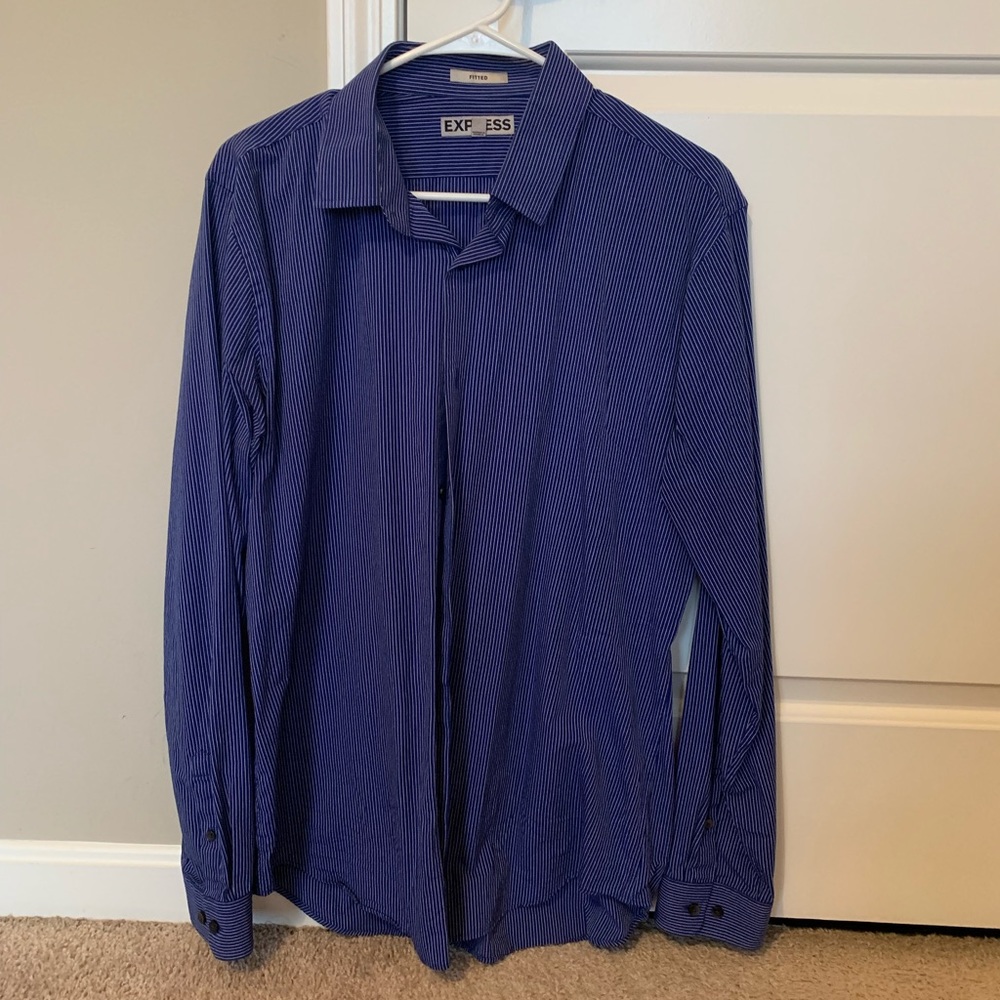 Blue Pinstripe Express Dress Shirt